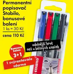 TEDi Permanentní popisovač stabilo, bonusové balení nabídka