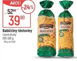 Globus Babiččiny těstoviny nabídka