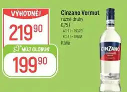 Globus CINZANO Vermut nabídka