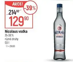 Globus Nicolaus vodka nabídka