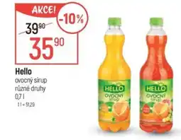Globus HELLO ovocný sirup nabídka