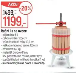 Globus Ruční lis na ovoce nabídka