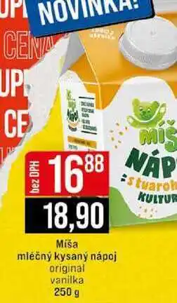 Jip Miša mléčný kysaný nápoj original vanilka 250 g nabídka