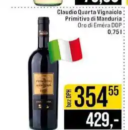 Jip Claudio Quarta Vignaiolo Primitivo di Manduria Oro di Emera DOP 0,75l nabídka