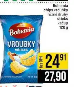 Bohemia chips vroubky různé druhy sticks kečup 120 g