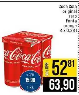 Jip Coca Cola original zero Fanta orange 4x0.33l nabídka