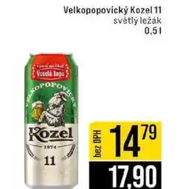 Jip Velkopopovický Kozel 11 světlý ležák 0,5l nabídka