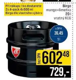 Jip Birgo mango+limetka 20l nabídka