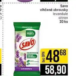Jip Savo vlhčené ubrousky levandule citron 30 ks nabídka