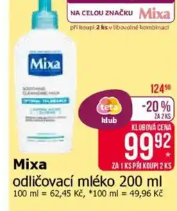 Teta Mixa odličovací mléko nabídka