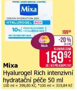 Teta Mixa Hyalurogel Rich intenzivní hydratační péče nabídka