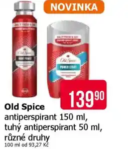 Teta Old Spice antiperspirant, tuhý antiperspirant nabídka