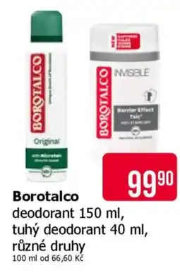 Teta Borotalco deodorant, tuhý deodorant nabídka