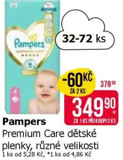 Teta Pampers Premium Care dětské plenky nabídka