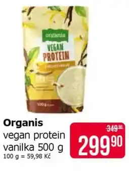 Teta Organis vegan protein vanilka nabídka