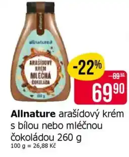 Teta Allnature arašídový krém s bílou nebo mléčnou čokoládou nabídka