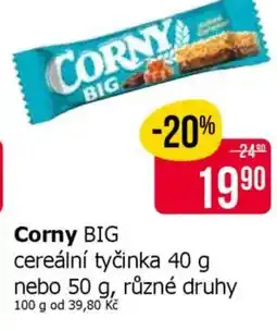 Teta Corny BIG cereální tyčinka nabídka
