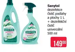 Teta Sanytol dezinfekce čistič podlahy a plochy + dezinfekční čistič univerzální nabídka