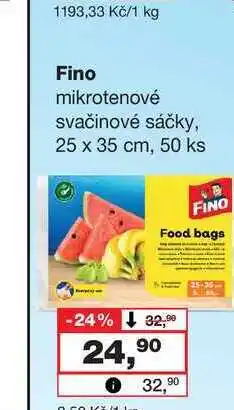 Barvy a laky drogerie Fino mikrotenové svačinové sáčky, 25 x 35 cm, 50 ks nabídka