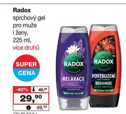 Barvy a laky drogerie Radox sprchový gel pro muže i ženy, 225 ml nabídka
