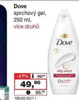 Barvy a laky drogerie Dove sprchový gel, 250 ml nabídka