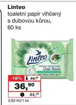 Barvy a laky drogerie Linteo toaletní papír vlhčený s dubovou kůrou, 60 ks nabídka