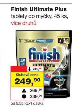 Barvy a laky drogerie Finish Ultimate Plus tablety do myčky, 45 ks nabídka