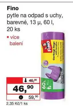 Barvy a laky drogerie Fino pytle na odpad s uchy, barevné, 13 μ, 60, 20 ks nabídka