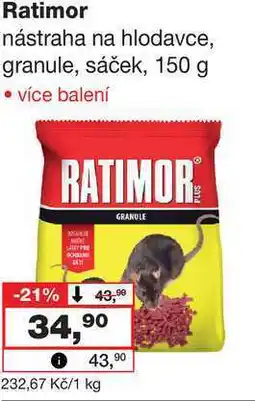 Barvy a laky drogerie Ratimor nástraha na hlodavce, granule, sáček, 150 g nabídka