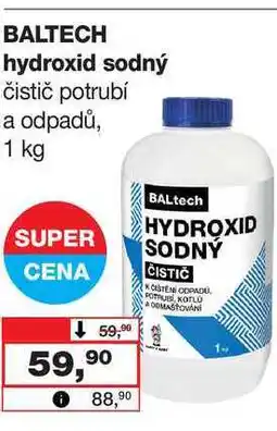 Barvy a laky drogerie BALTECH hydroxid sodný čistič potrubí a odpadů, 1 kg nabídka