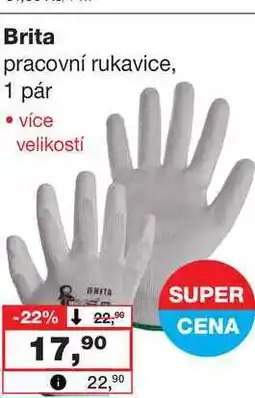 Barvy a laky drogerie Brita pracovní rukavice, 1 pár nabídka