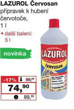 Barvy a laky drogerie LAZUROL Červosan přípravek k hubení červotoče, 1l nabídka