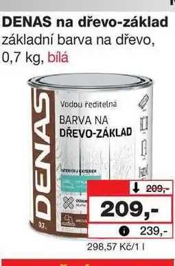 Barvy a laky drogerie DENAS na dřevo-základ základní barva na dřevo, 0,7 kg, bílá nabídka