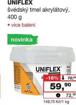 Barvy a laky drogerie UNIFLEX švédský tmel akrylátový, 400 g nabídka