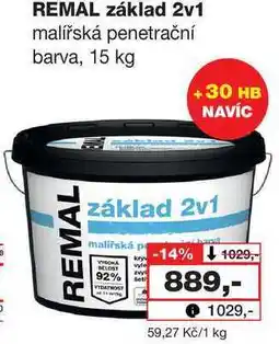 Barvy a laky drogerie REMAL základ 2v1 malířská penetrační barva, 15 kg nabídka