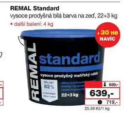 Barvy a laky drogerie REMAL Standard vysoce prodyšná bílá barva na zeď, 22+3 kg nabídka