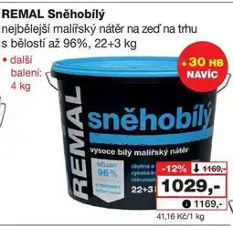 Barvy a laky drogerie REMAL Sněhobílý nejbělejší malířský nátěr na zeď na trhu s bělostí až 96%, 22+3 kg nabídka