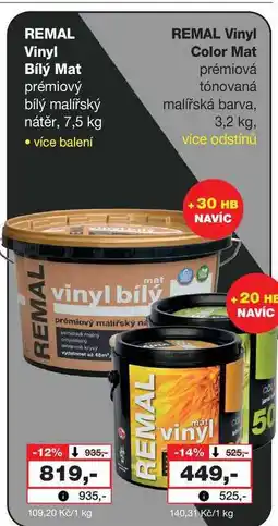 Barvy a laky drogerie REMAL Vinyl Bílý Mat prémiový bílý malířský nátěr, 7,5 kg nabídka