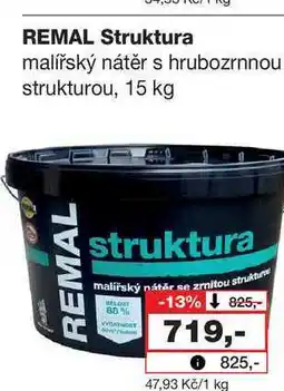 Barvy a laky drogerie REMAL Struktura malířský nátěr s hrubozrnnou strukturou, 15 kg nabídka