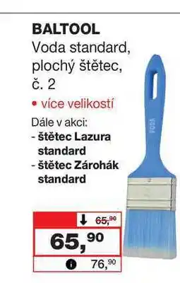 Barvy a laky drogerie BALTOOL Voda standard, plochý štětec, č. 2 • více velikostí nabídka