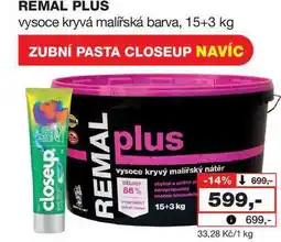 Barvy a laky drogerie REMAL PLUS vysoce kryvá malířská barva, 15+3 kg nabídka