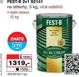 Barvy a laky drogerie FEST-B 2v1 S2141 na střechy, 5 kg nabídka