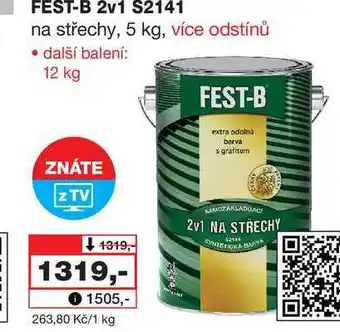 Barvy a laky drogerie FEST-B 2v1 S2141 na střechy, 5 kg nabídka