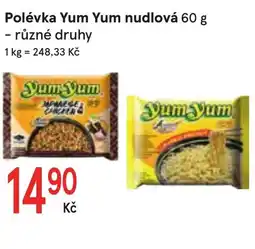 Žabka Polévka yum yum nudlová nabídka