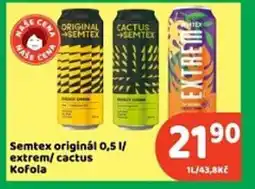 Brněnka Semtex originál 0,5 l/ extrem/cactus Kofola nabídka