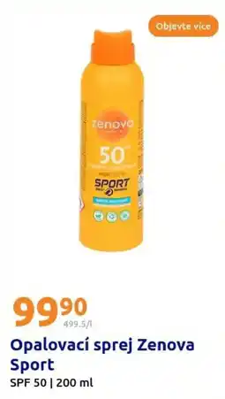 Action Opalovací sprej Zenova Sport SPF 50 nabídka