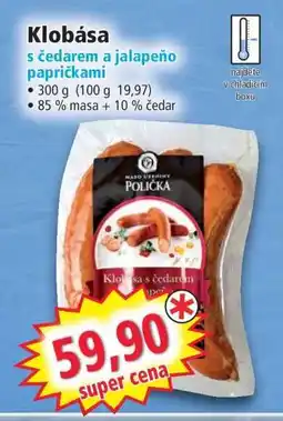 Norma Klobása s čedarem a jalapeño papričkami nabídka