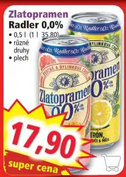Norma Zlatopramen Radler 0,0% nabídka