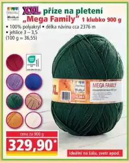 Norma XXL příze na pletení „Mega Family“ nabídka