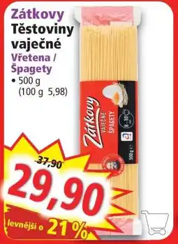Norma Zátkovy Těstoviny vaječné Vřetena / Špagety nabídka